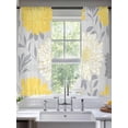thumbnail image 2 of Yellow White Flowers Sheer Curtains 63 Inch Length 2 Panels Set, Retro Rustic Watercolor Wild Floral Voile Window Treatment Rod Pocket Curtains Sheers Drapes for Bedroom/Living Room/Kitchen 52x"63"x2, 2 of 7