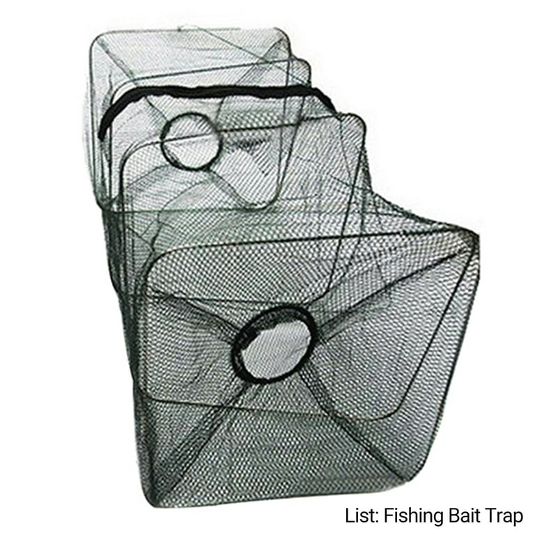 Pnellth Fish Trap Universal Anti-corrosion Nylon Folded Square Fishing Cage  for Angling