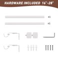 thumbnail image 4 of 1" Diameter Curtain Rods,16"-28" Heavy Duty Curtain Rod with Aluminium Finials for Windows,Easy to Install,White, 4 of 12