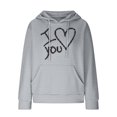thumbnail image 3 of WEAIXIMIUNG Sweat à Capuche Rayé pour Femmes 3X Automne/hiver Ajustable avec Poches et Motif Imprimé/graphique, 3 of 3