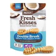 Merrick Fresh Kisses Infused With Real Coconut Dog Dental Treats for Large Dogs, 11.5 oz, 6 Pack