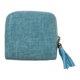 thumbnail image 2 of Estuche organizador de joyas de viaje pequeño con borlas de terciopelo y cierre de cremallera. Azul cielo, 2 of 8