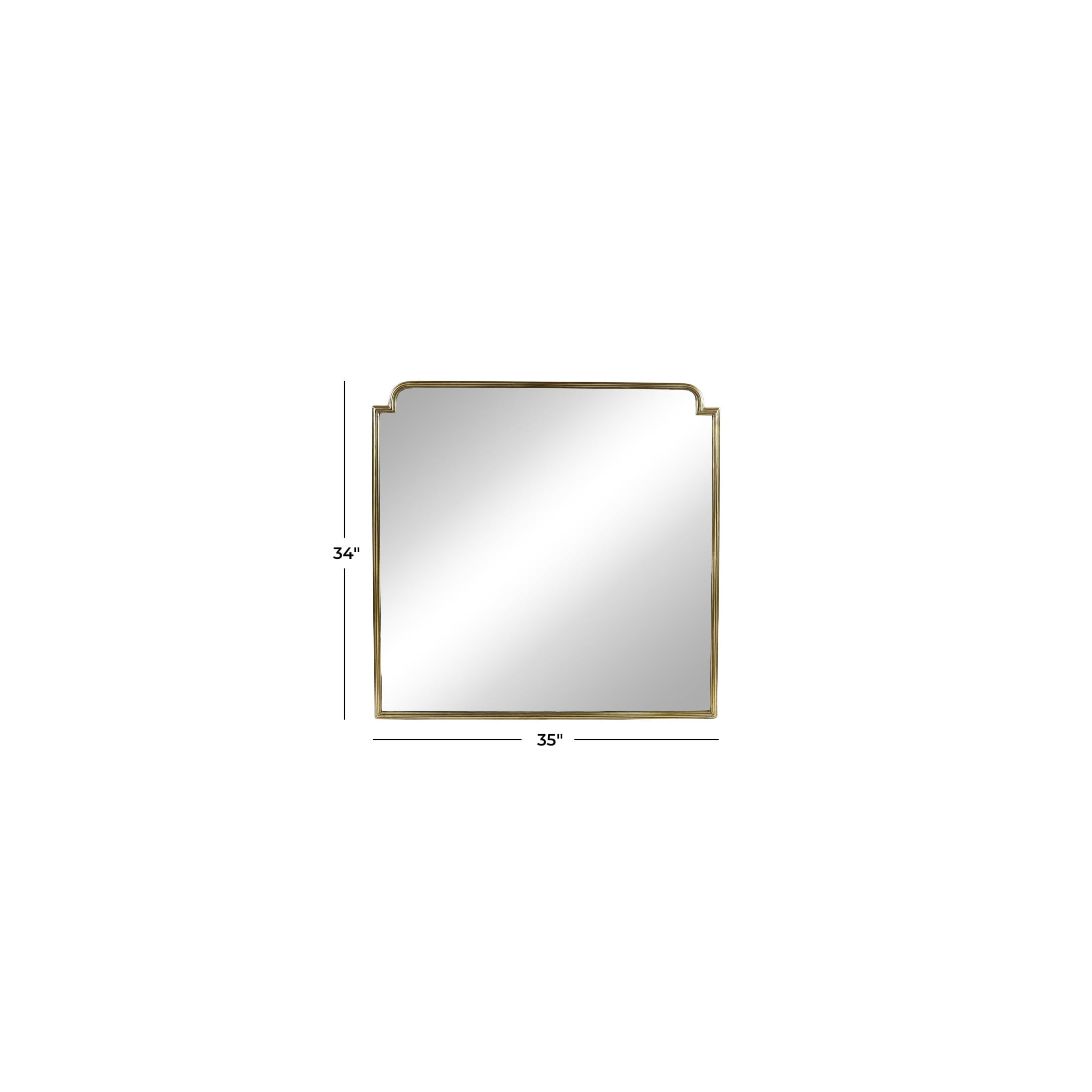 DecMode 35" x 34" Gold Wall Mirror with Thin Frame
