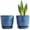 Blue-b, variant on Large Round Indoor-Outdoor Succulent Orchid Flower Pot, 6 Inch Beaded Ceramic Planter Set of 2 with Drainage Hole and Saucer for Plants