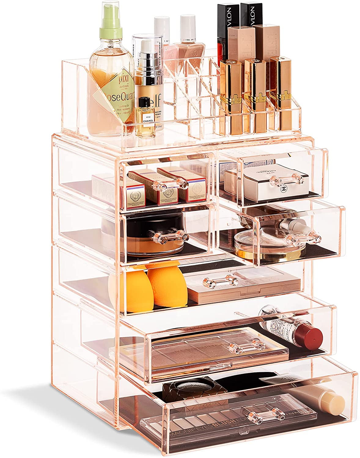 Lover salgsplan materiale Acrylic Makeup Organizer with 7 Drawers & 16 Slots Jewelry Cosmetics Storage  Box - Walmart.com
