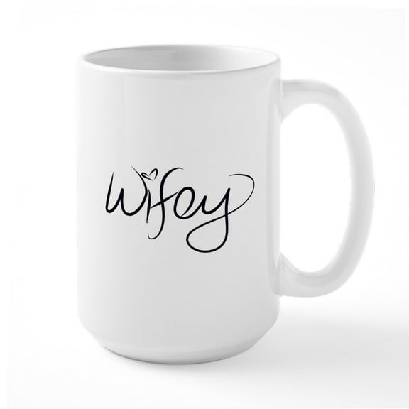 CafePress - Wifey Mugs - 15 oz Ceramic Large White Novelty Mug