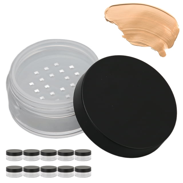 10 tarros de polvo suelto recipientes de plástico para muestras de cosméticos caja vacía circular portátil de plástico pequeños tarros de muestra de maquillaje con ANGGREK Otros