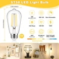 thumbnail image 2 of Bombilla LED ASOMST Vintage Edison ST58, 6 W, 3000 K, 850 LM, paquete de 4, 2 of 9