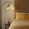 thumbnail image 6 of 2pcs Set Drum Lampshades (13"x 13"x 10"), Floral Line Art Soft Beige Sepia Watercolor Fabric Large Replacement Shades for Table, Floor, and Pendant Lamps, Simple Assembly Needed., 6 of 8