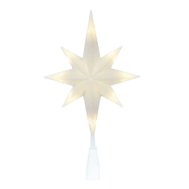 Holiday Time Lightup LED White Star Tree Topper, 11"