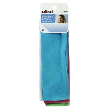 Scunci Effortless Beauty Fabric Headwrap, 5 count