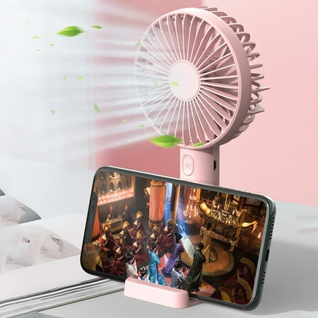 

Citystores Mini Desk Fan Phone Holder for Desk Mute Portable 3-speed Wind Handheld Cooling Fan for Dorm Office Home