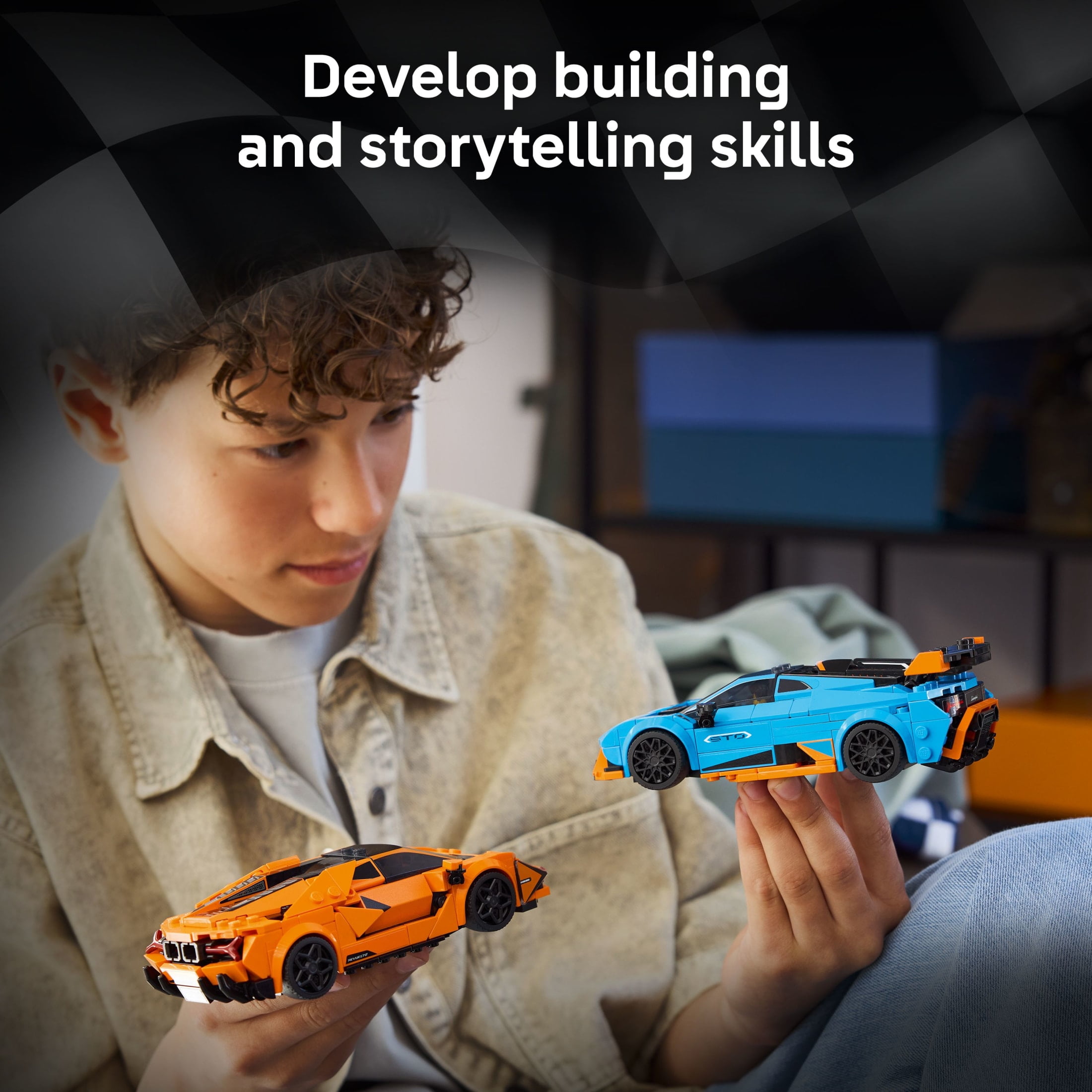 LEGO Speed Champions Lamborghini Revuelto & Huracán STO Car Toys - Building Toy for Pretend Play for Boys & Girls, Ages 10+ - Gift for Birthdays - Model Car Kit Display - 77238