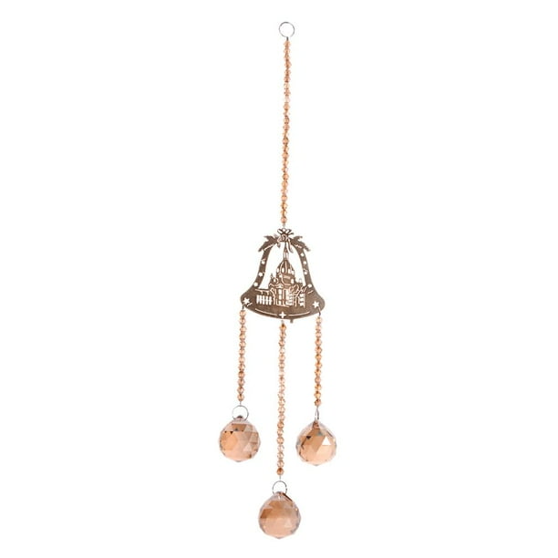 Colgante de cuentas de diamantes de cristal con arcoíris para decoración de pared y ventana del hogar campanas