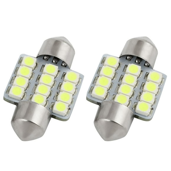 Unique Bargains 2pcs White 31MM 12SMD Festoon Dome Map Interior LED Light Lamp