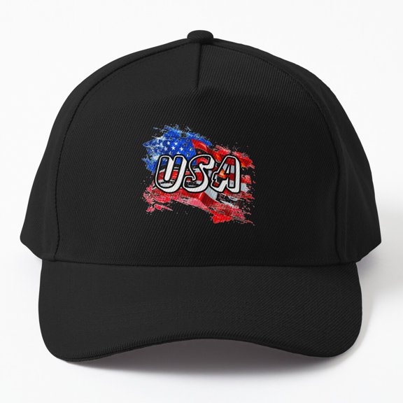 Distressed American Flag 2 Baseball Hat, Numbered USA Heritage Graphic Design, Classic Cap