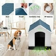 thumbnail image 4 of 32 Inch Dog House Doghouse House for Large Medium Small Dogs House Indoor Outside Dog Houses Pet House Outdoor Dog House All Weather Dog House W/Base Support for Winter Durable House , Blue, 4 of 8