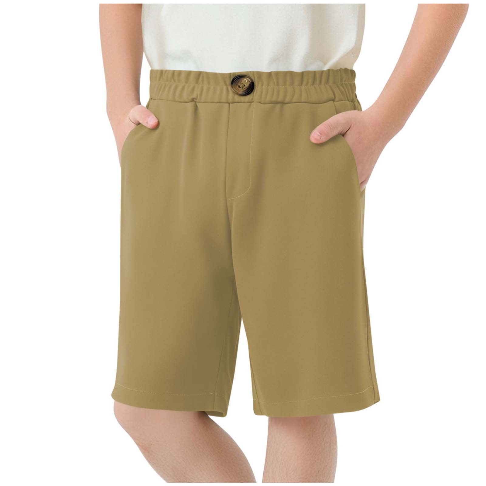 Lenpel Children s Sweat Shorts Unisex Girls Boys Elastic High Waisted Knee Length Workout Lounge Shorts Casual Athletic Shorts
