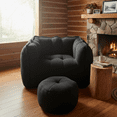 thumbnail image 2 of Homy Casa Lazy Sofa, Bean Bag Chair with Ottoman, Chenille  Lounge Chair for Adults, 2 of 7
