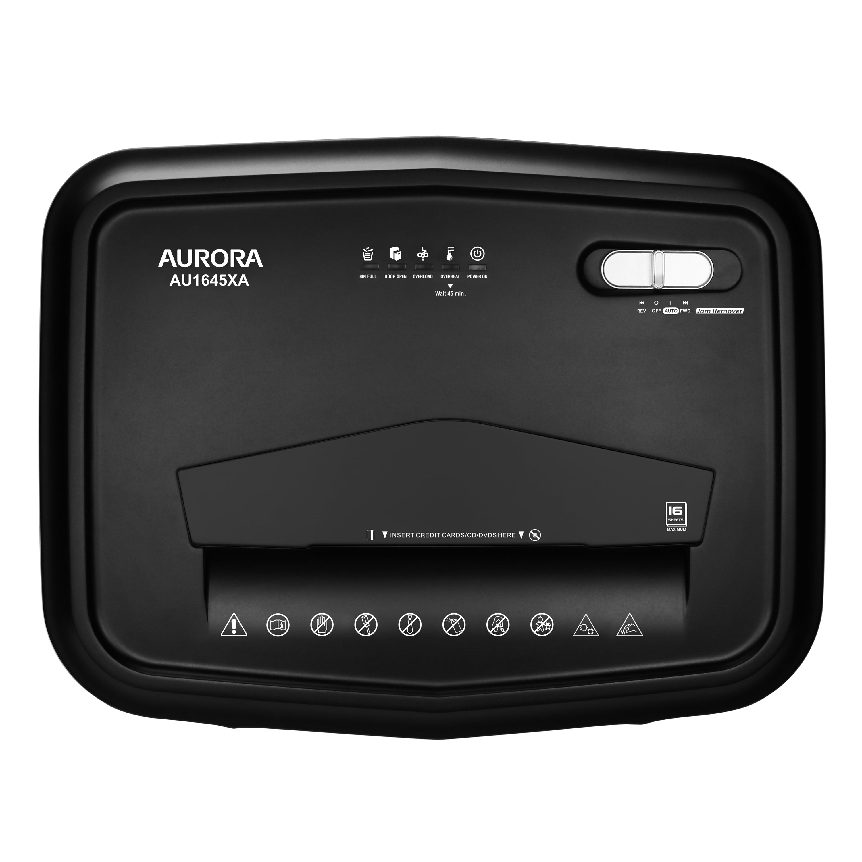 Aurora AU1645XA 16-Sheet Cross-Cut Paper and CD/Credit Card Shredder/5-Gallon Pullout Basket/ 30 Minutes Run Time
