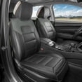 thumbnail image 2 of MotorBox Car Seat Covers Classic Edition Faux Leather Black & Dark Gray Seat Covers for Car Perforated Cushioned Seat Protectors for Automotive Accessories, Trucks, SUV, Car Two Front Covers, 2 of 6