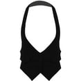 thumbnail image 1 of Junior's Satin Racerback Waistcoat Black Vest (Small, Halter/Black), 1 of 2