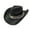 Black, variant on jiaroswwei Cowboy Hat Classic Vintage Braided Curled Edge Wide Brim Men Sun Hat Outdoor Hat