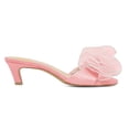 thumbnail image 3 of XYD Women Pearls Bowknot Open Toe Mules Slip on Kitten Low Heel Shoes Elegant Wedding Party Date Slide Sandals Size 14 Pink, 3 of 4