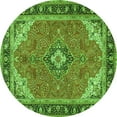 thumbnail image 1 of Ahgly Company Indoor Round Medallion Green Traditional Area Rugs, 4' Round, 1 of 1