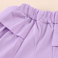 thumbnail image 6 of SGFCWSX Girls 2 Piece Outfits Floral Ruffle Sleeve Tops Layered Bow Shorts Summer Casual Clothes Set Purple Size 2T, 6 of 10