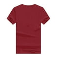 thumbnail image 3 of DondPO Tshirts Shirts for Women Short Sleeve Shirts Short Tops Casual Womens Solid Sleeve Color Print Women's T-Shirts Womens Tops Graphic Tees Red M, 3 of 4