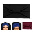 thumbnail image 4 of Visland Lady Headband Solid Color Wide High Elasticity Sweat Absorption Head Wrap for Sports, 4 of 7