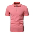 thumbnail image 3 of xiaxaixu Men's Collared Tops Golf Shirts Casual Short Sleeve Quarter Zip Solid Color Slim Fit T-Shirts, 3 of 6