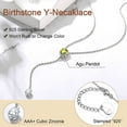 thumbnail image 4 of FOCALOOK Long Teardrop Lariat Necklace 925 Sterling Silver Birthstone Y Necklaces for Women Prom Jewelry, 4 of 9