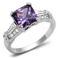 thumbnail image 1 of Alamode 3W1365-5 Bague en Laiton Rhodié pour Femmes avec CZ de Qualité AAA en Améthyste - Taille 5, 1 of 1