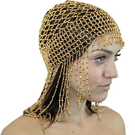 Hip Shakers Gold Womens Exotic Cleopatra Beaded Belly Dance Head