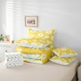 thumbnail image 6 of jejeloiu Cute Daisy 7pcs Bedding Comforter Set,Kawaii Floral Flower Queen Bedding Sets,Orange White Queen Sheet Sets For Girls Kids,Super Cozy Room Decor Reversible, 6 of 8