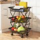 thumbnail image 2 of Frutero de Cocina Moderno 3 Niveles con Ruedas Bloqueables, Carrito Organizador Plegable de Metal para Frutas Verduras Alimentos Almacenamiento Multifuncional para Cocina Baño Dormitorio, 2 of 4