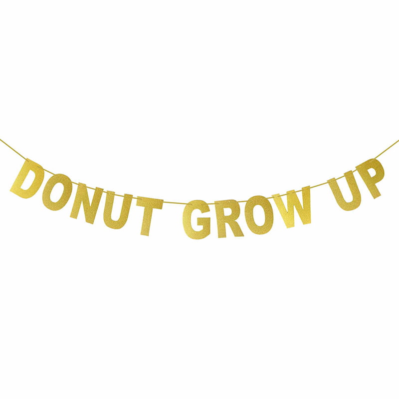 donut grow up letters glitter banner birthday party home party hanging decor DS 