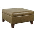 thumbnail image 1 of HomePop Ottomane de Rangement de Luxe Transitionnelle en Similicuir, Brun Vieilli, 1 of 10