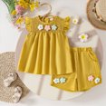 thumbnail image 6 of TOWED22 Kids Toddler Summer Clothes 2pcs Cute Tank Shirts Sleeveless Shorts Sets Sweet with Pockets(Yellow,12-18 M), 6 of 6