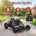 thumbnail image 2 of Funcid 24V 10Ah Big Battery Go Kart for Kids Age 6-12, Ride on Toys with 600W Motors, 7.5 MPH Electric Go Kart W/ EVA Wheels, 4-Level Adjustable Seat & 360° Drift Mode, LED Power Display, Black, 2 of 7