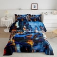 thumbnail image 2 of Castle Fairy Boys Blue Racing Car Queen Comforter Set,Extreme Sport Bedding Comforter Set, 2 of 8