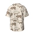 thumbnail image 6 of Lafuoo Vintage Farm Pigs Pattern Men's Cuban Collar Short Sleeve Shirt, Button-Down Resort Beach Pocket Shirt-XX-Large, 6 of 6