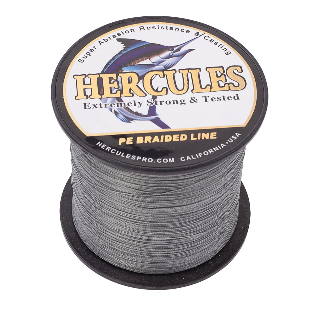 HERCULES Super Strong 1000M 1094 Yards Braided Fishing Line 40 LB Test for Saltwater Freshwater PE Braid Fish Lines 4 Strands - Grey, 40LB (18.1KG), 0.32MM