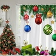 thumbnail image 6 of Eoozwa Christmas Shower Curtain Xmas Balls Shower Curtains for Bathroom Decorations Pine Trees Stars Bathroom Curtain Christmas Holiday Waterproof Fabric Bath Curtain 35.4x70.9 in, 6 of 6