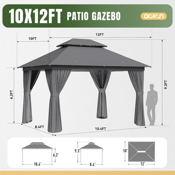 Aoxun Gazebos - Outdoor Seating with Netting for Patios - Walmart Aoxun Gazebos - Outdoor Seating with Netting for Patios - Walmart