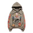 thumbnail image 1 of Graffiti Letter Foam Plus Velvet Kanye Sudaderas Hombres de gran tamaño Fleece Stranger Things Sudadera con capucha Unisex Pullover Hoody Tan Jianjun unisex, 1 of 2