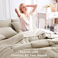 thumbnail image 4 of Queen Comforter Set, Navy 7 Pieces Bed in a Bag All Season Bedding, with Stitch Quilted Comforter Flat Sheet Fitted Sheet Pillowcases, 4 of 9