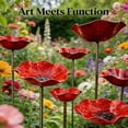 thumbnail image 4 of Handmade Metal Flower Garden Stake with Bird Bath & pollinator Water Station, Bee Bath for Garden Metal Bee Water Feeder with Flower Design for Outdoor Yard Decor, 4 of 7